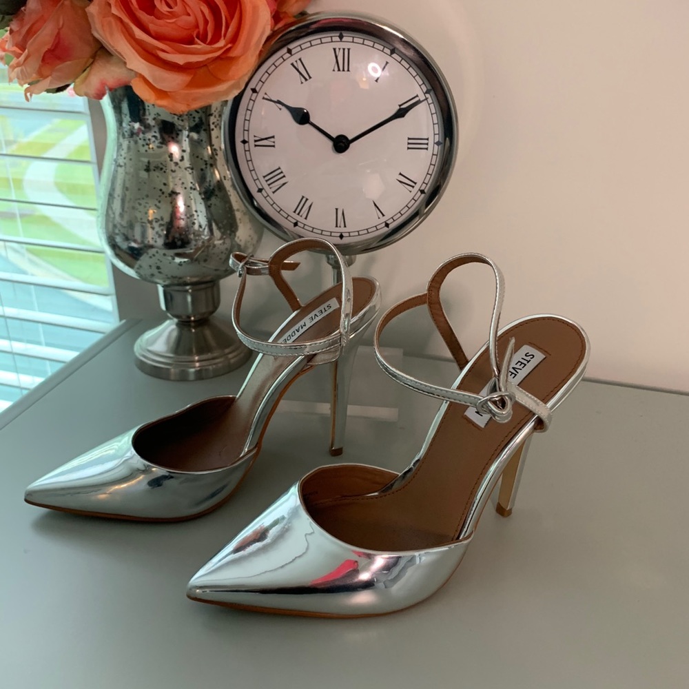 Steve Madden Silver Heels